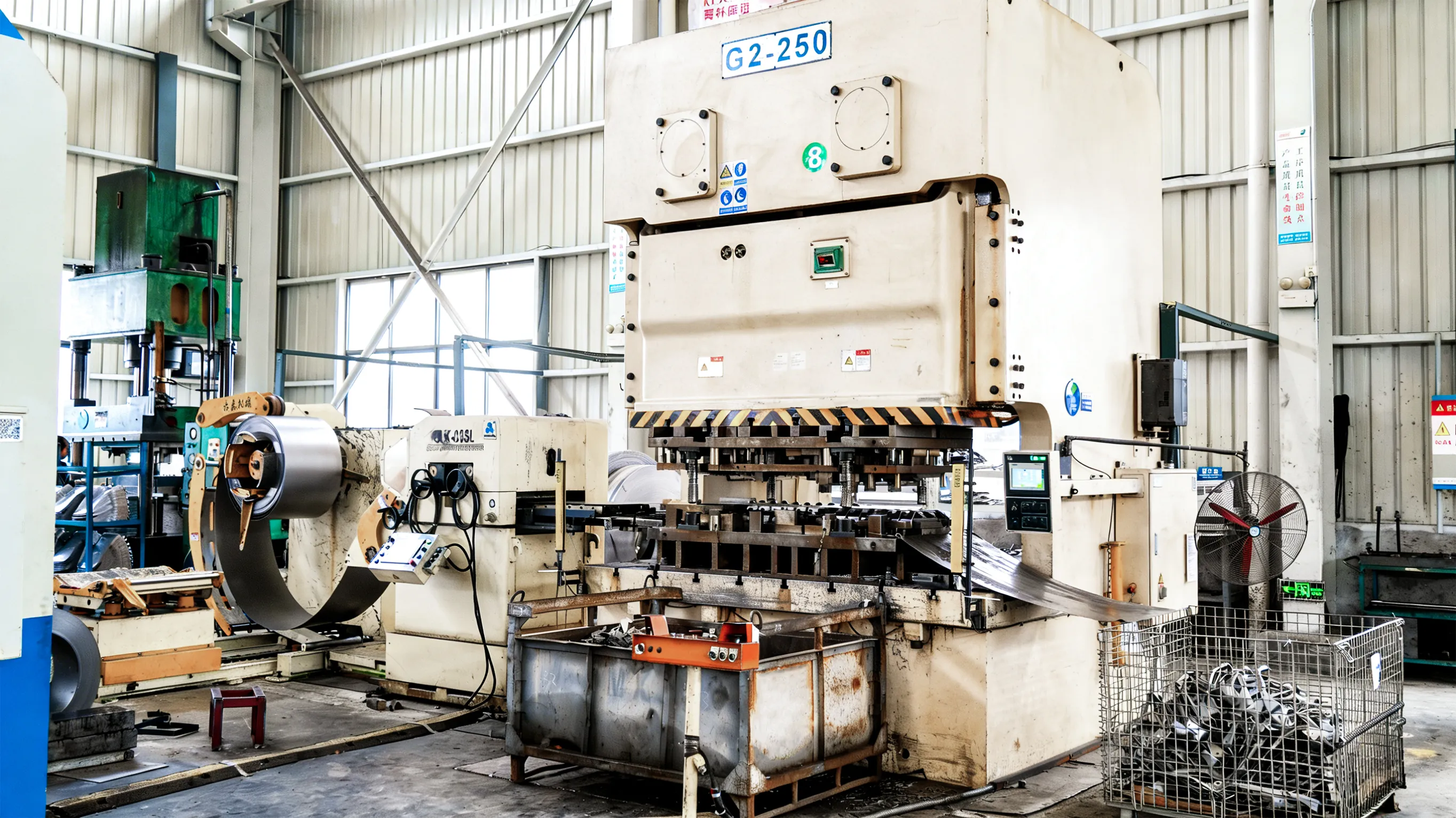Cut steel stock in a plant